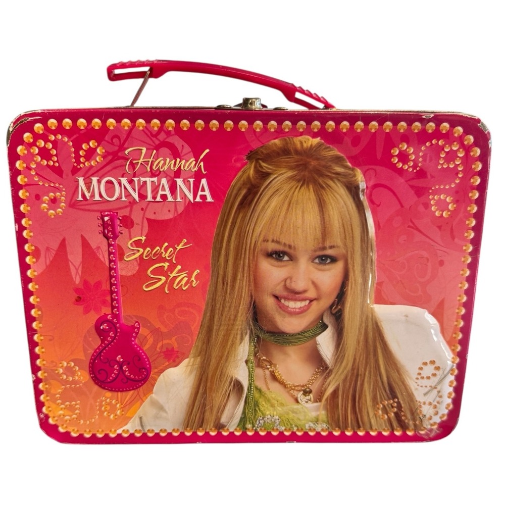 Hannah Montana Secret Star Lunchbox‎ Pink Metal 2006 Disney Vintage Collectors